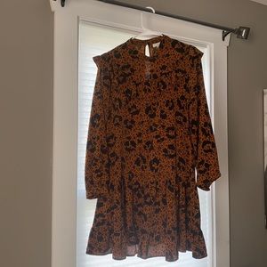 Top shop black and orange ruffle dress